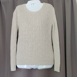 LOFT Cream Cable Knit Sweater